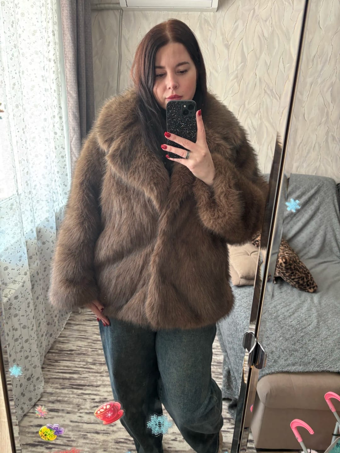 Customer photo review of Tilda Faux Fur Coat