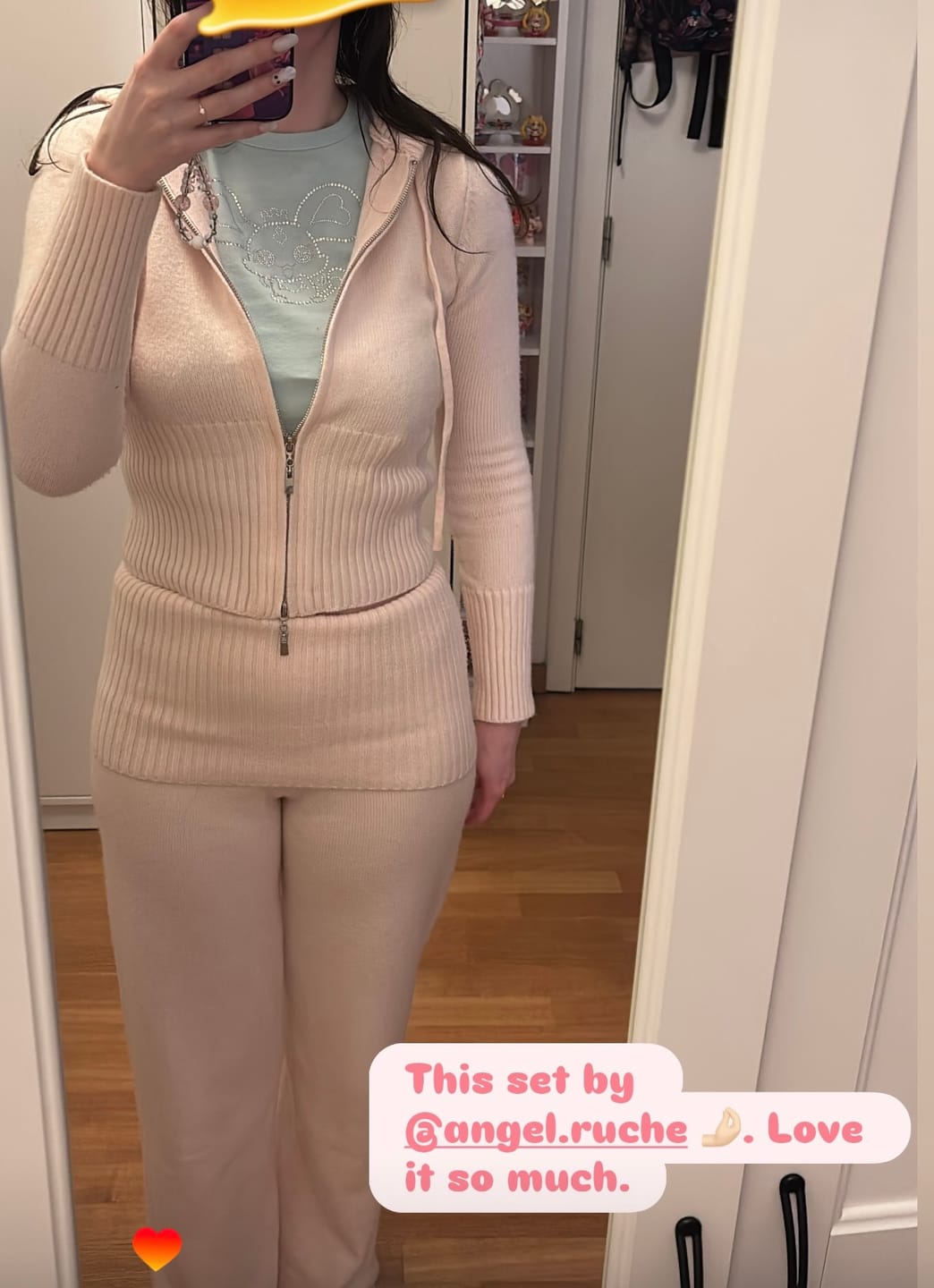 Customer photo review of That Girl Rib Knit Set (Baby Pink)