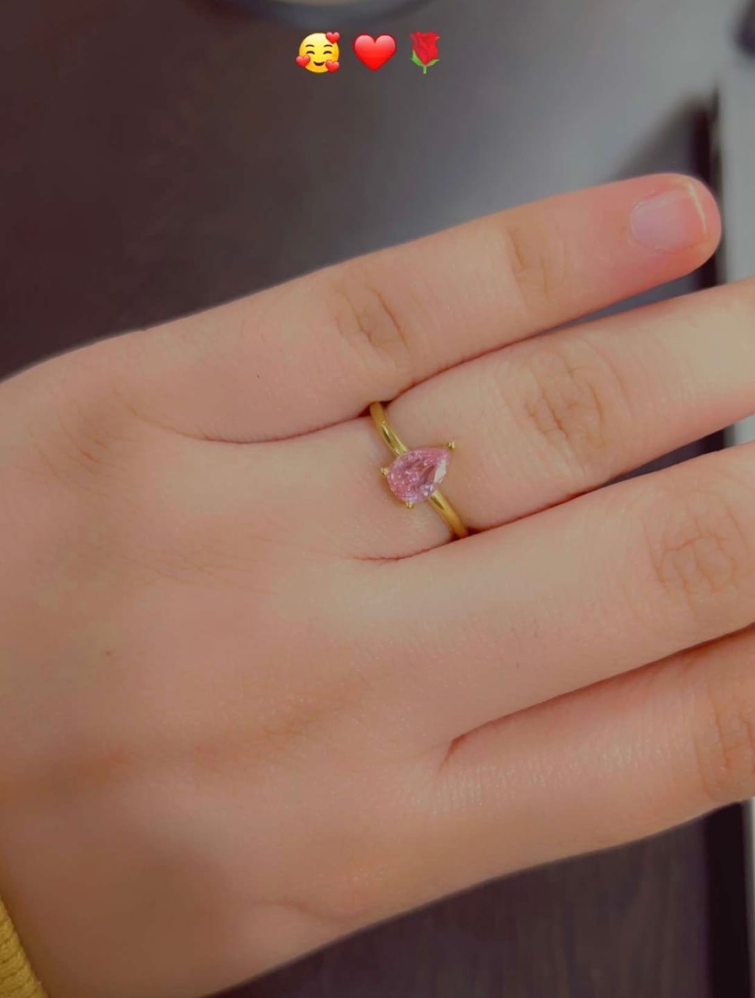 Customer photo review of Droplet Blush Ring