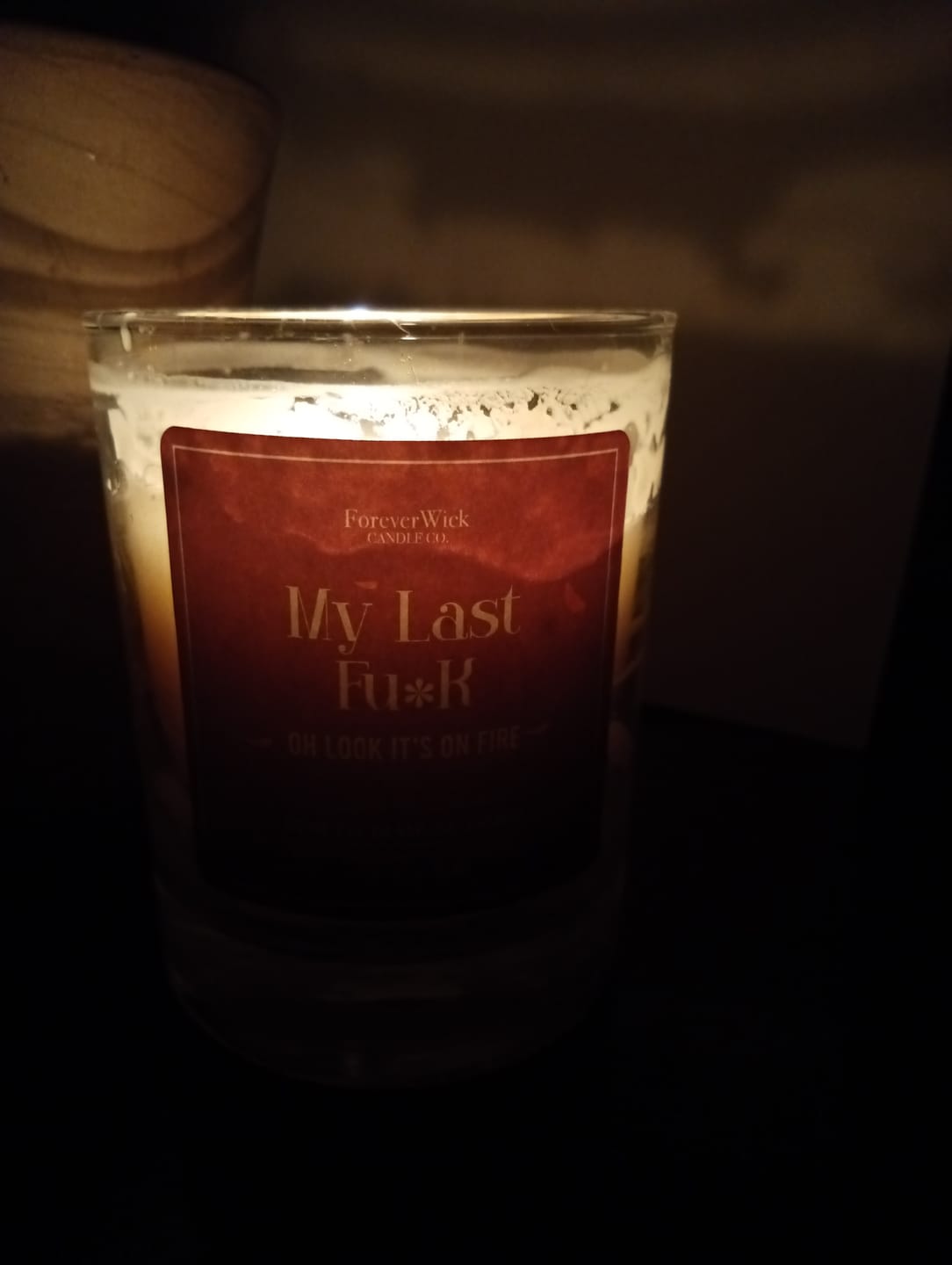 Customer photo review of My Last Fu**...Oh Look, It's on Fire Diamond Candle