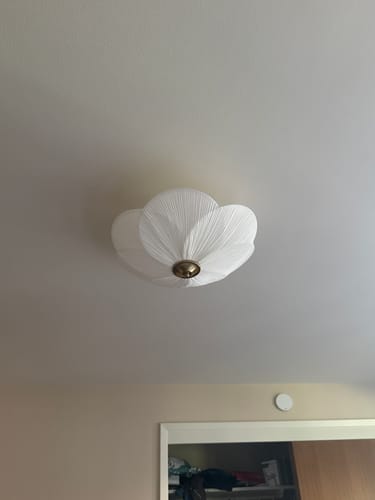 Customer photo review of Round Pleated Flower White Fabric Semi Flush Mount
