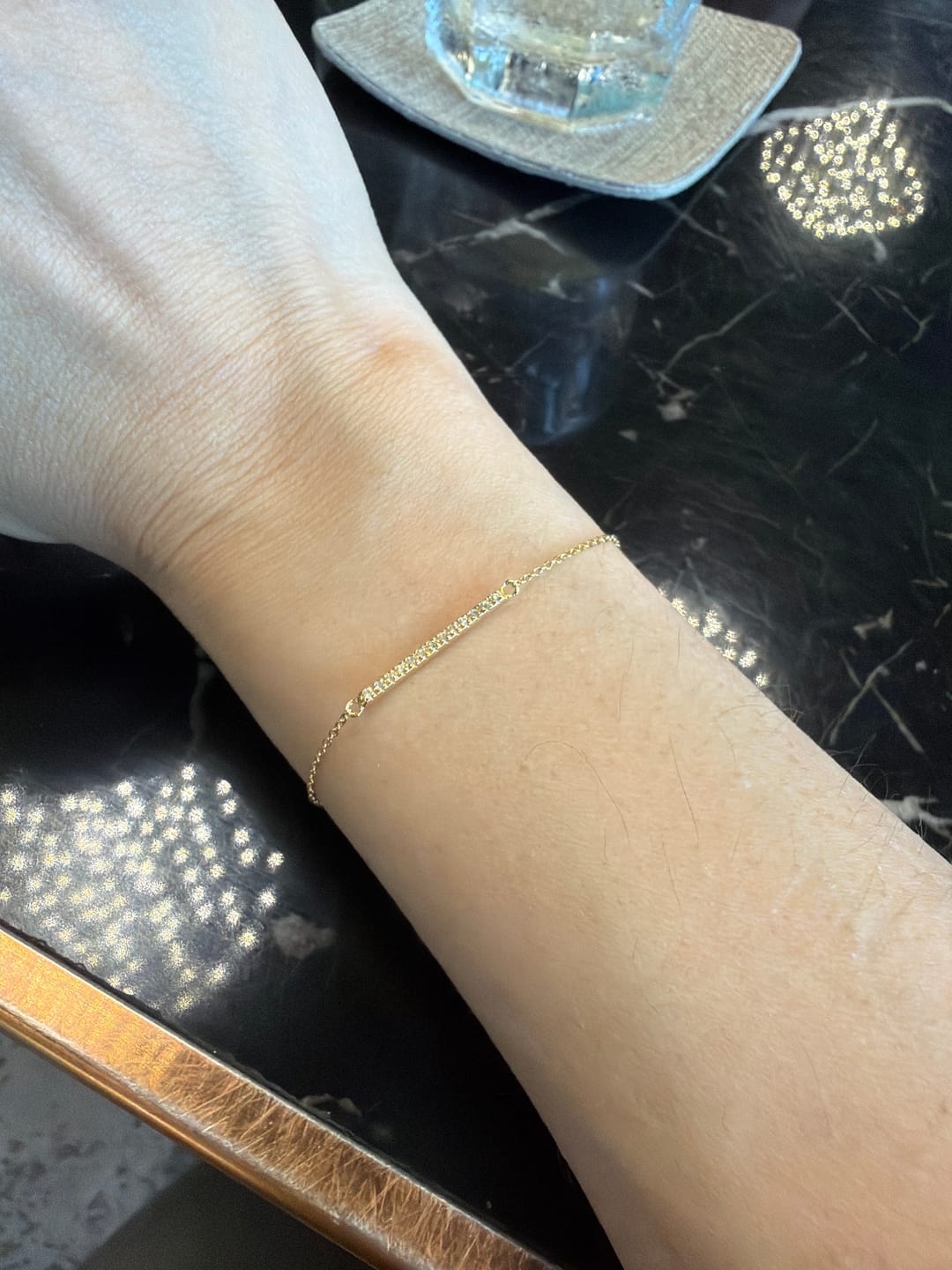 Customer photo review of Solstice Bar Bracelet (Gold Vermeil)