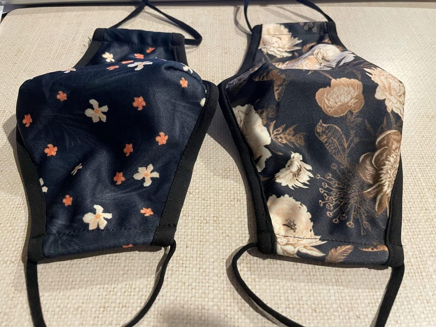 Customer photo review of Reusable Fabric Face Mask - with nose wire, Filter Pocket and two 2.5 Filters- Red Rose