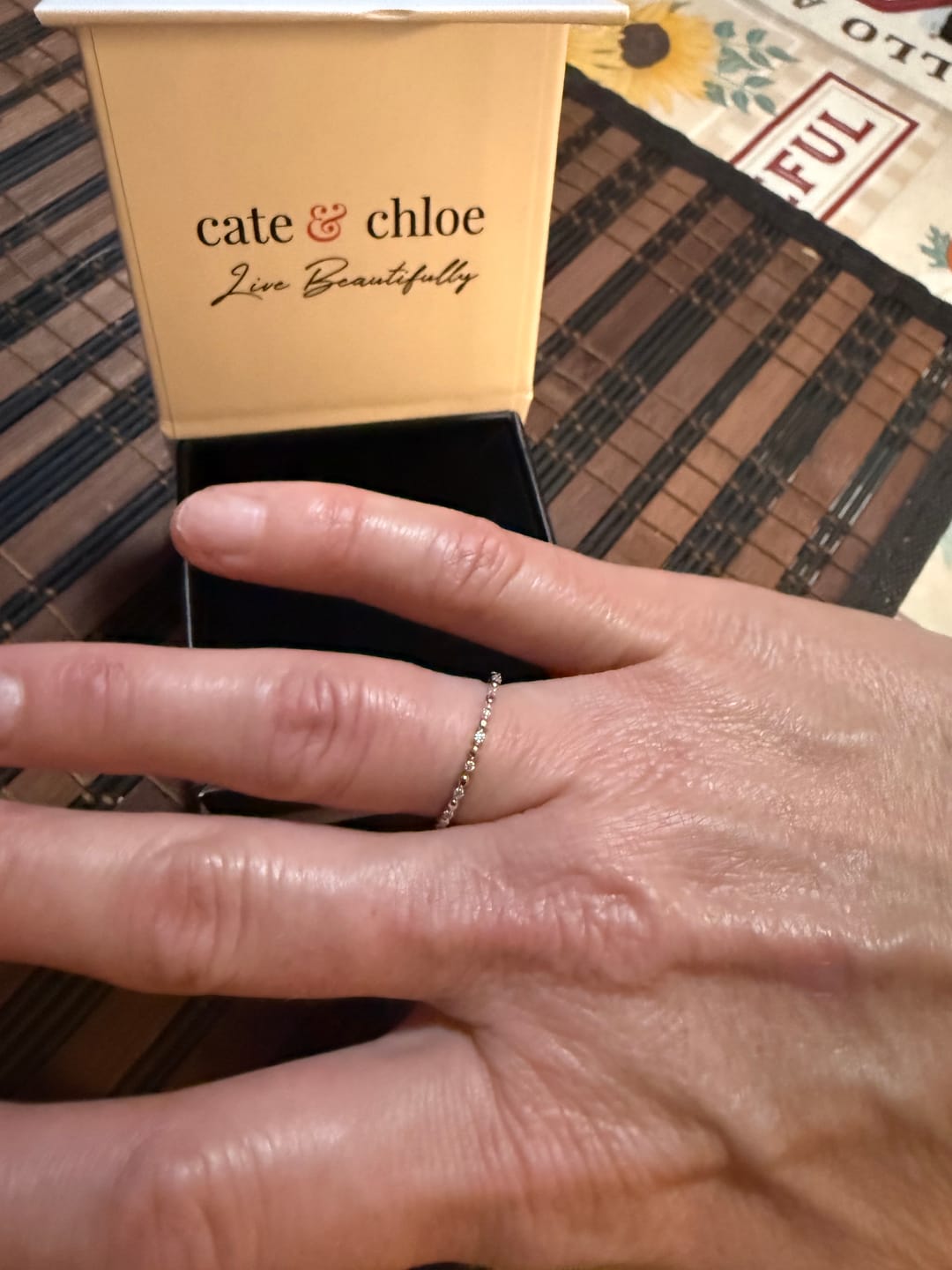 Customer photo review of Illiana 18k White Gold Plated Ring with Round Cut Swarovski Crystals