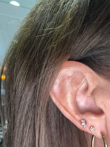 Customer photo review of The Trio Flat Back Stud