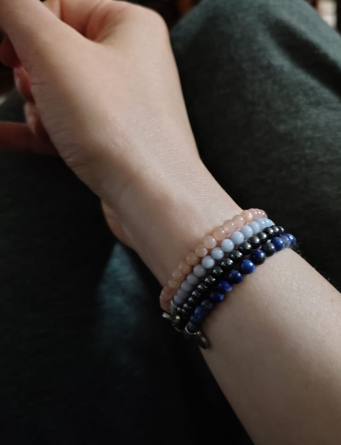 Customer photo review of Celestite Bracelet Mini