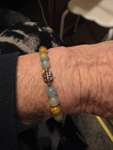 Customer photo review of From Dawn to Dusk Bracelet —Natural Lemurian Aquatine Calcite