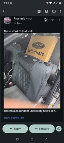 Customer photo review of Premium Custom-Fit Seat Covers