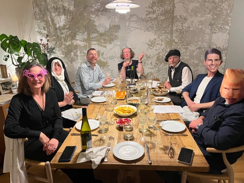 Customer photo review of A Wine Tasting Themed Murder Mystery Game Kit