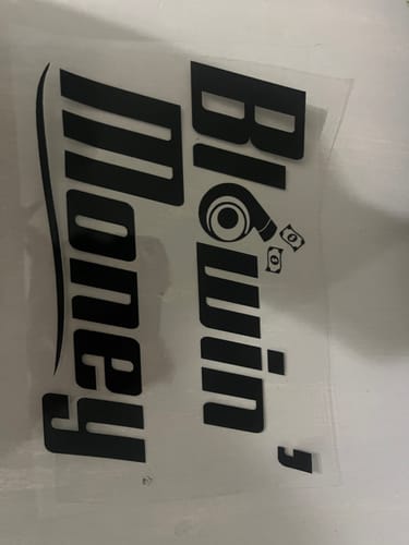 Customer photo review of BLOWIN' MONEY DECAL