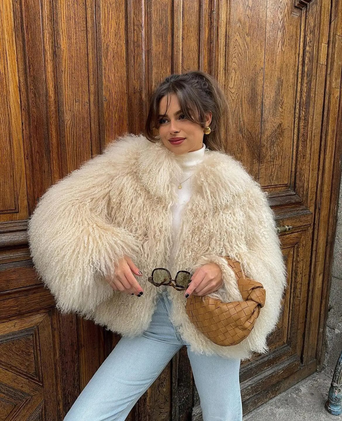 Customer photo review of Liza Fuzzy Faux Fur Coat