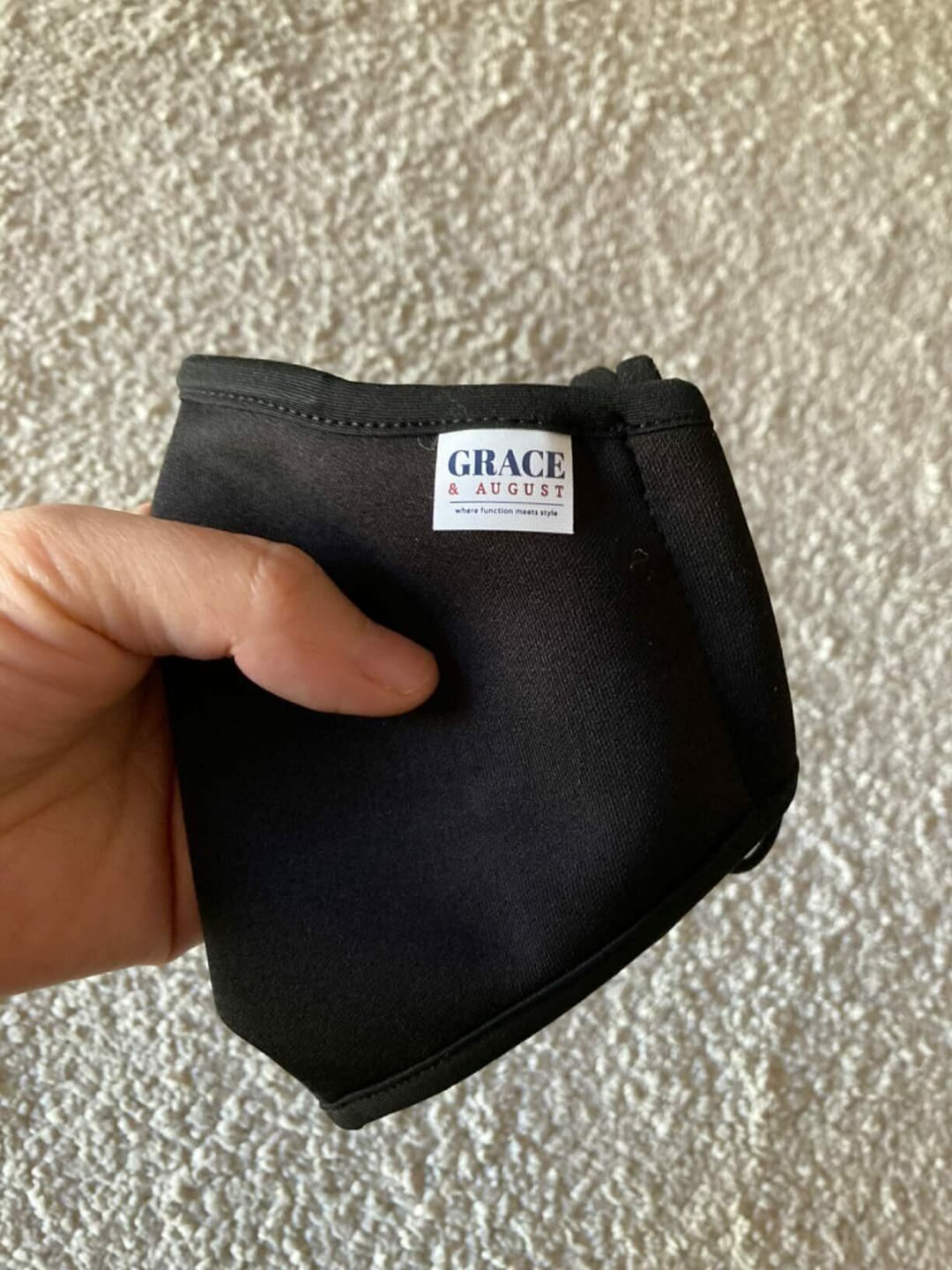 Customer photo review of Reusable Fabric Face Mask - with nose wire, Filter Pocket and two 2.5 Filters- Red Rose