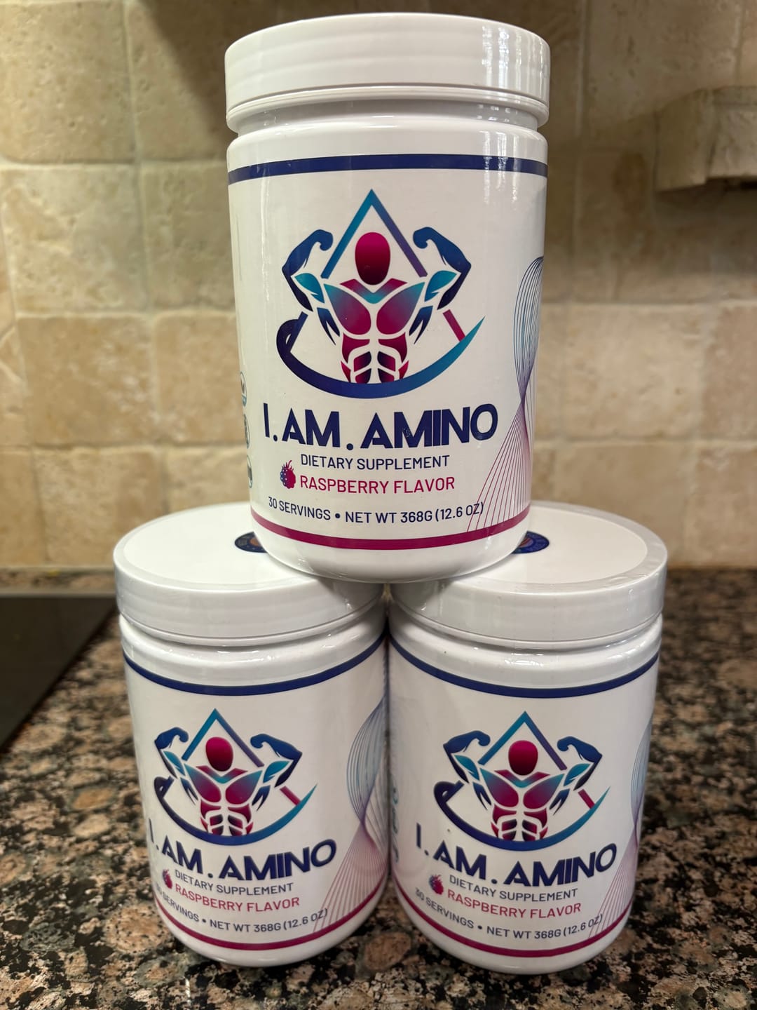 Customer photo review of I.AM.AMINO Raspberry 3-Jar
