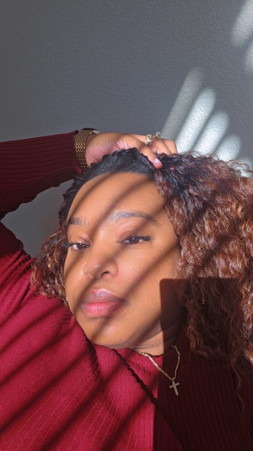 Customer photo review of Freetress Equal Drawstring Fullcap Half Wig MILAN GIRL