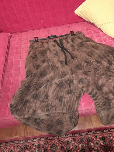 Customer photo review of Women Autumn Retro Pure Color Corduroy Spliced Harem Pants