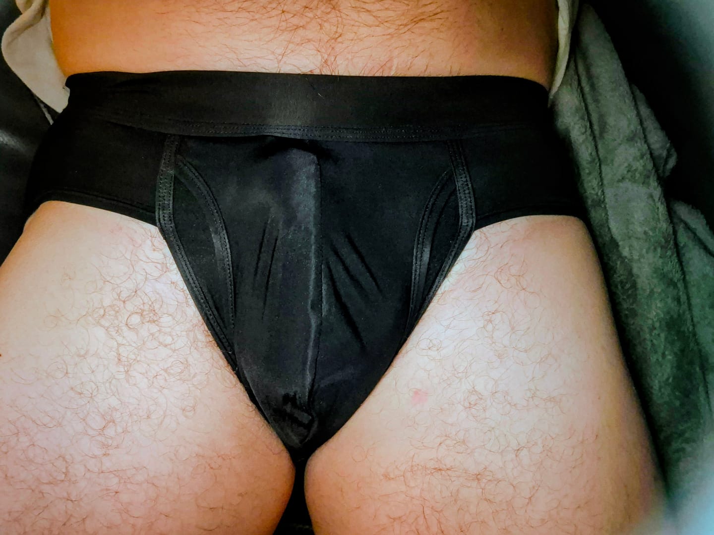 Customer photo review of 3 Pack Men's Fly Opening Supportive Pouch Stretch Premium Briefs