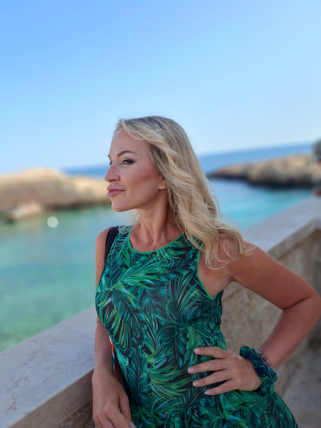 Customer photo review of Tan Through One-piece Sleeveless