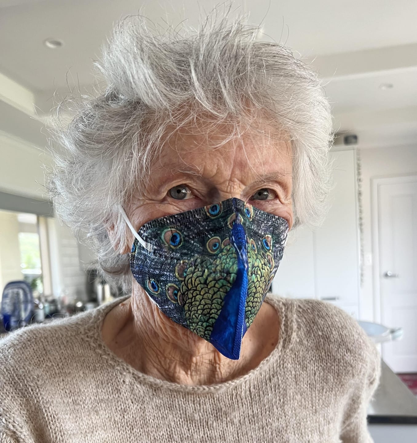Customer photo review of KN95 Masks NZ  | 100 face masks disposable  Peacock Pattern | 10 x 10pack CLEARANCE