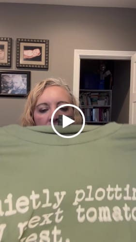 Customer video review of Quietly Plotting Tomato Harvest T-Shirt