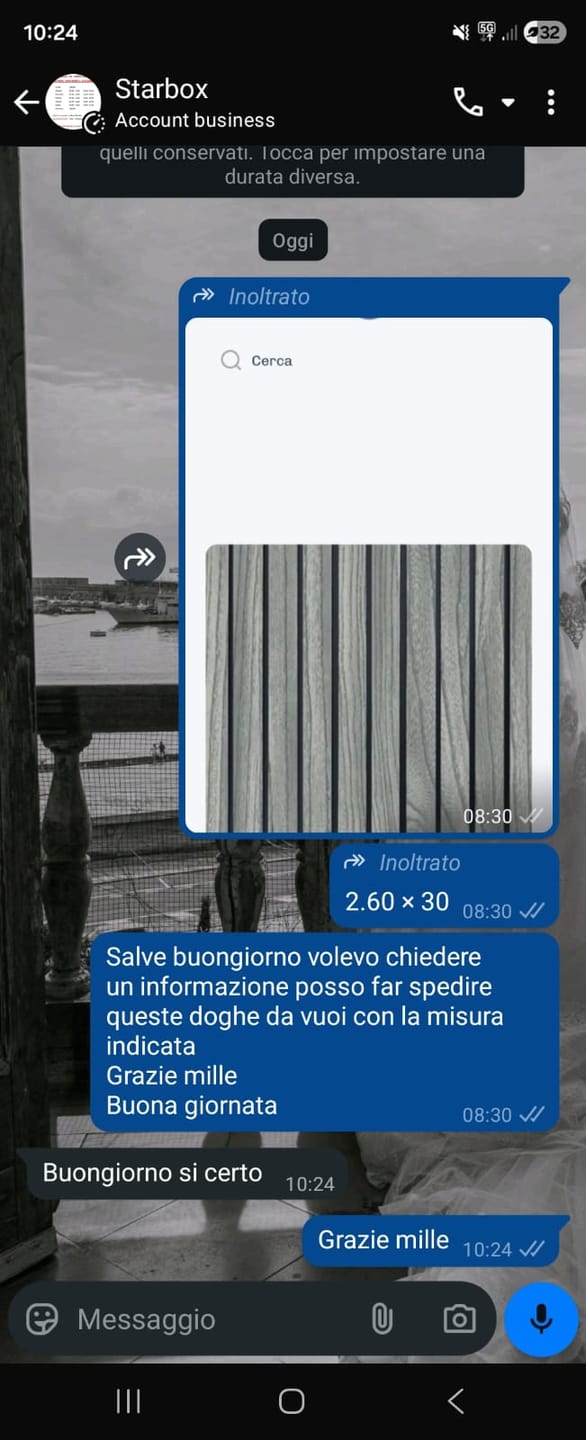Customer photo review of PANNELLO DOGHE PVC LEGNO H.280 L.30 SP.1 CM