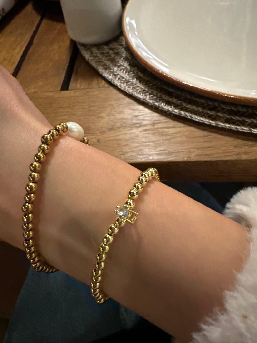 Customer photo review of Pulsera Bolitas Birthstone Gota