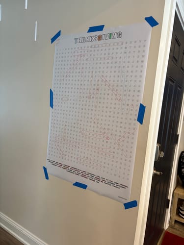 Customer photo review of Thanksgiving Giant Word Search Puzzle