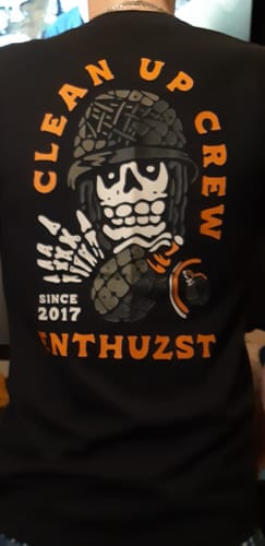 Customer photo review of CLEAN UP CREW TEE