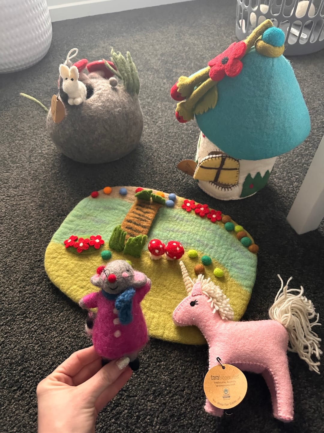 Customer photo review of Felt Pink Unicorn Toy
