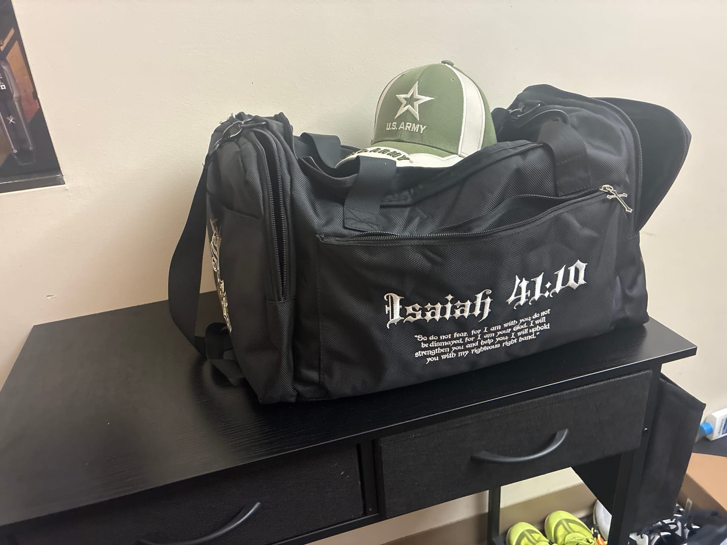 Customer photo review of Fear Not Duffle Bag