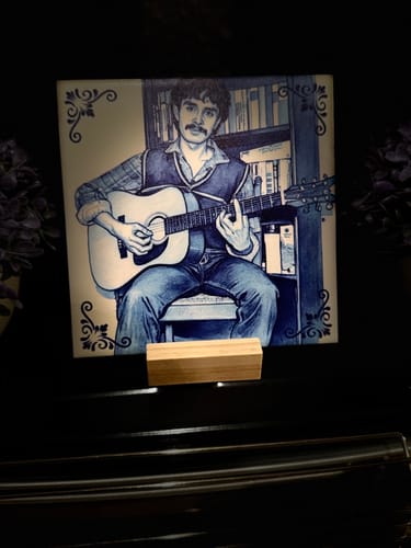 Customer photo review of Gepersonaliseerd Delfts Blauw Tegeltje – Upload Huisdier Foto