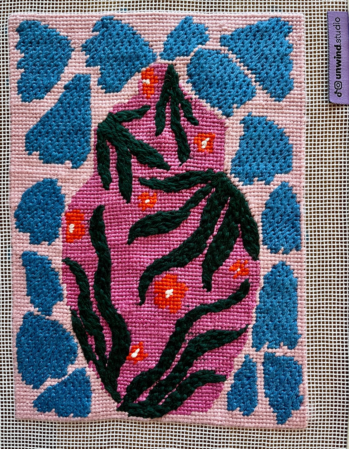 Customer photo review of Daisy Pot Needlepoint Kit