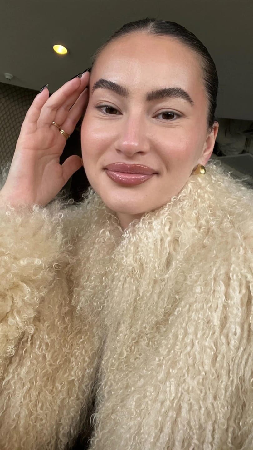 Customer photo review of Liza Fuzzy Faux Fur Coat