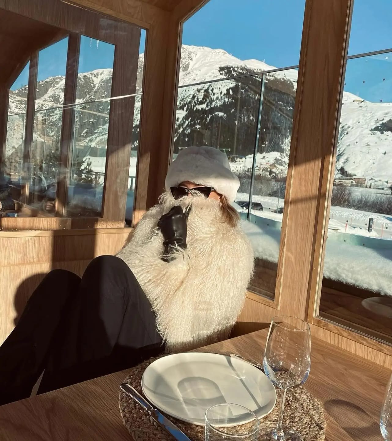 Customer photo review of Liza Fuzzy Faux Fur Coat