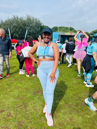 Customer photo review of One-Piece Activewear Dress with Stretchy Built-In Shorts & Bra