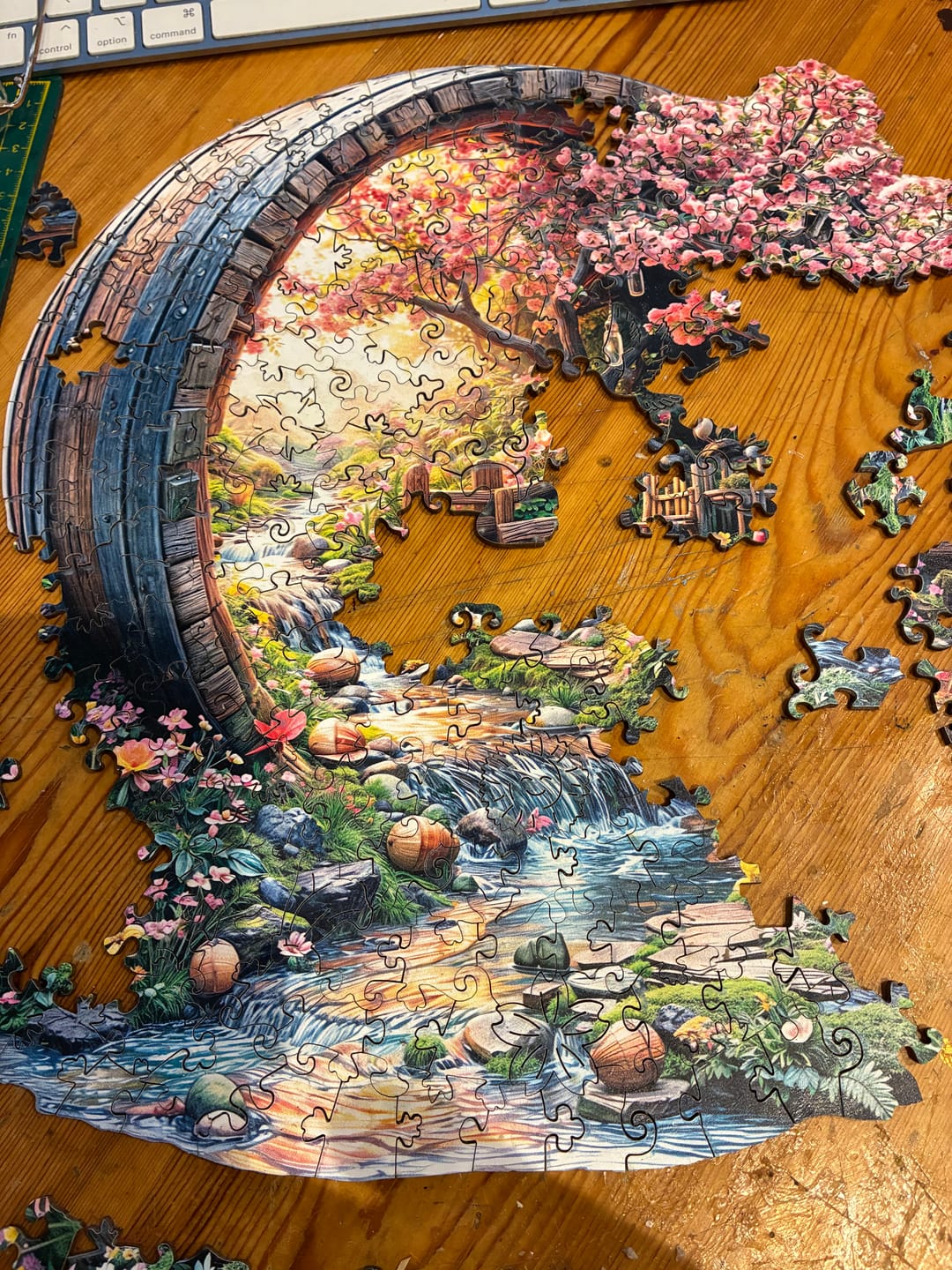 Customer photo review of Barrel of Spring Wooden Jigsaw Puzzle