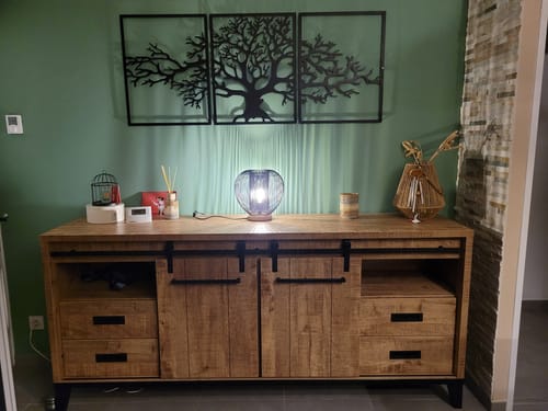 Customer photo review of Décoration murale en métal moderne - Triptyque Arbre De Vie (P01)