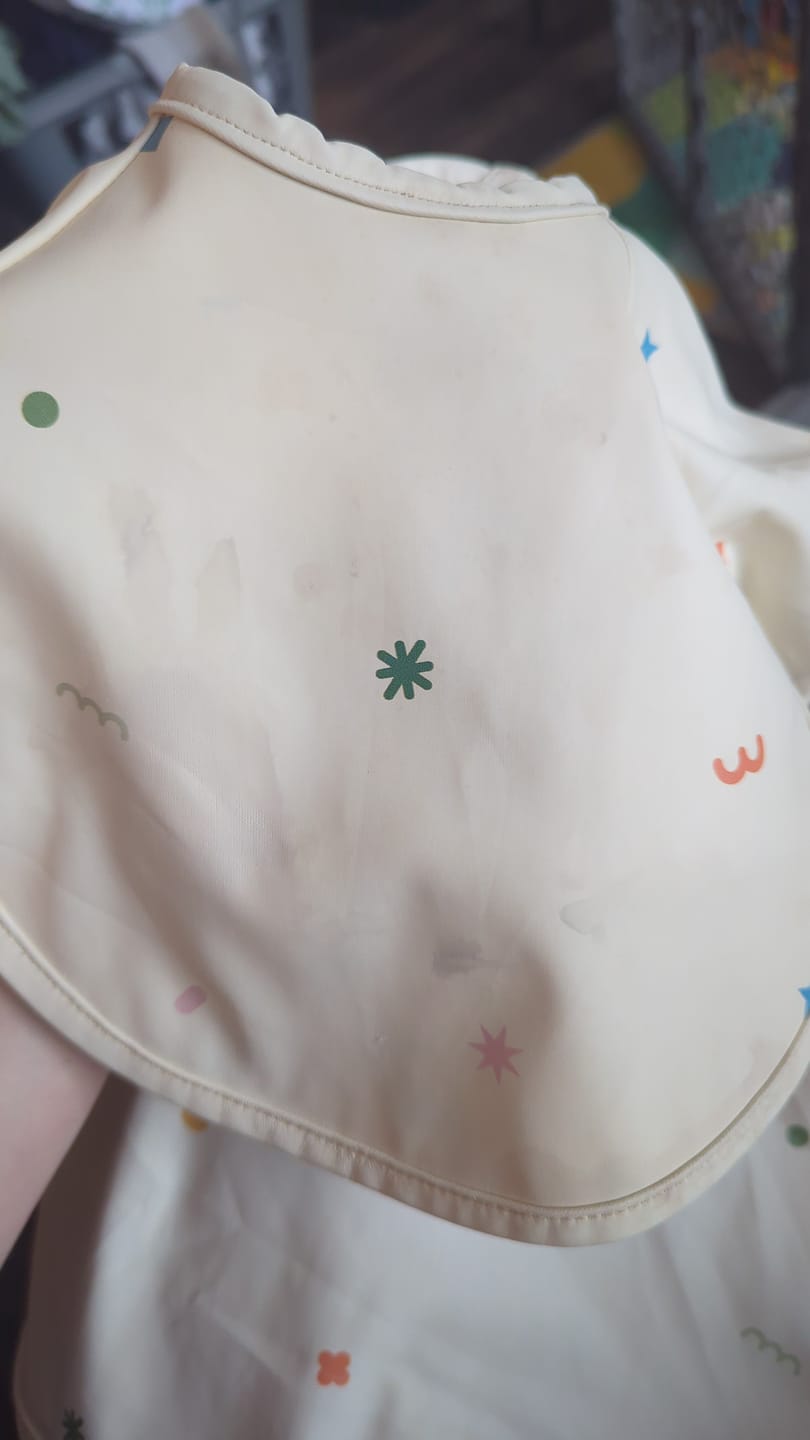Customer photo review of Bee Clean Polyester Bib (Doodle)