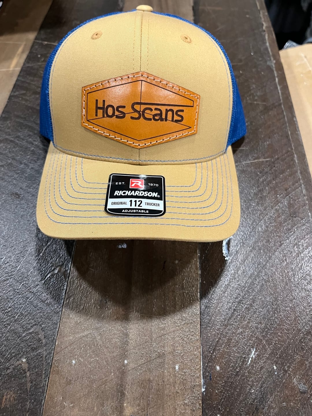 Customer photo review of Traditional Trucker 112 - Custom Leather Patch Hat