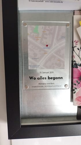 Kundenbewertung mit Foto zu "Unser Ereignis" - Acryl Magnet
