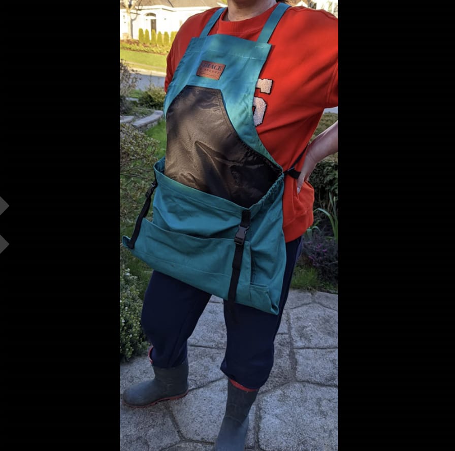 Customer photo review of Gardening Apron | 'the Pocket' | Coriander