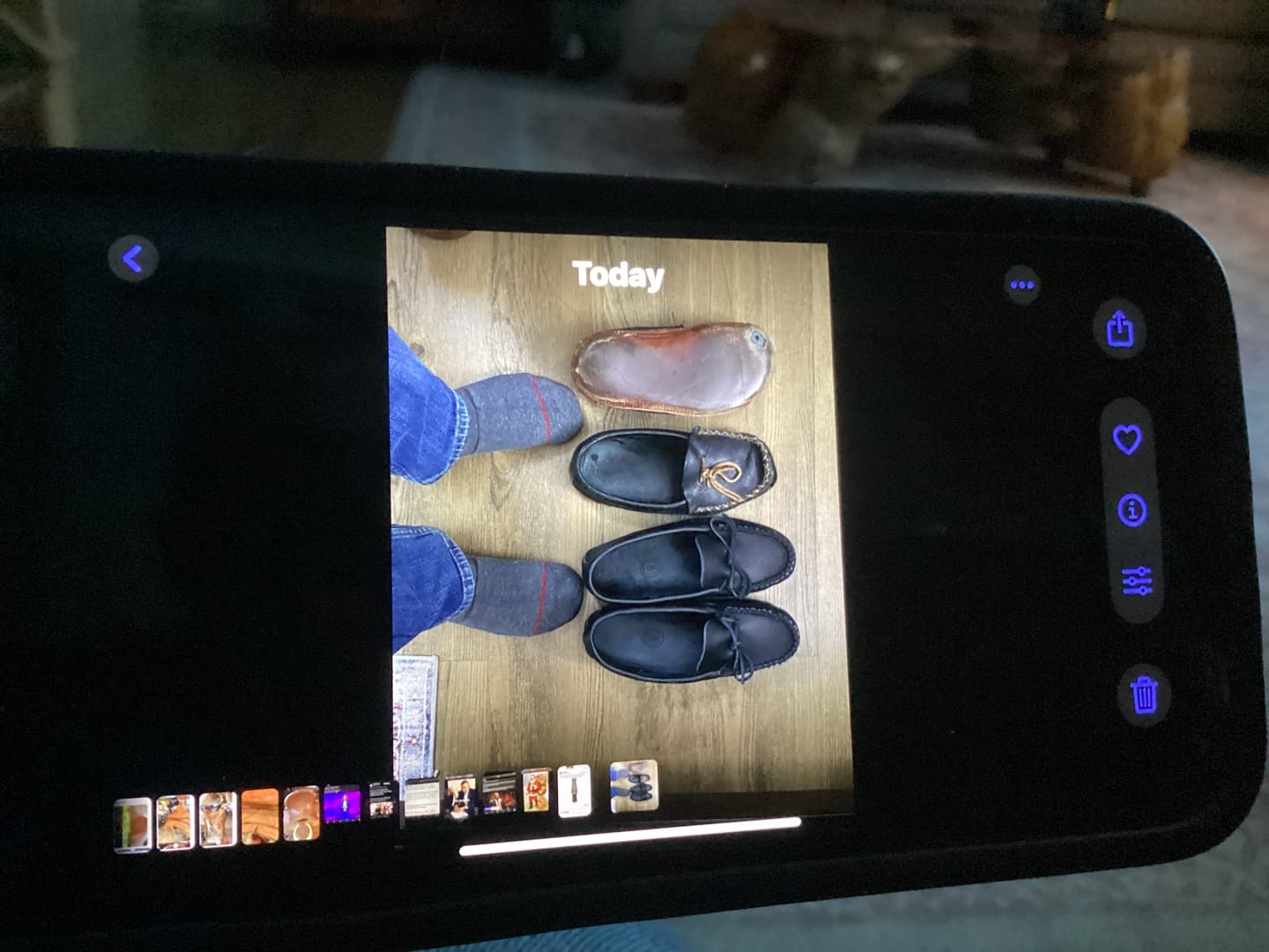 Customer photo review of Men's Moose Hide Moccasins