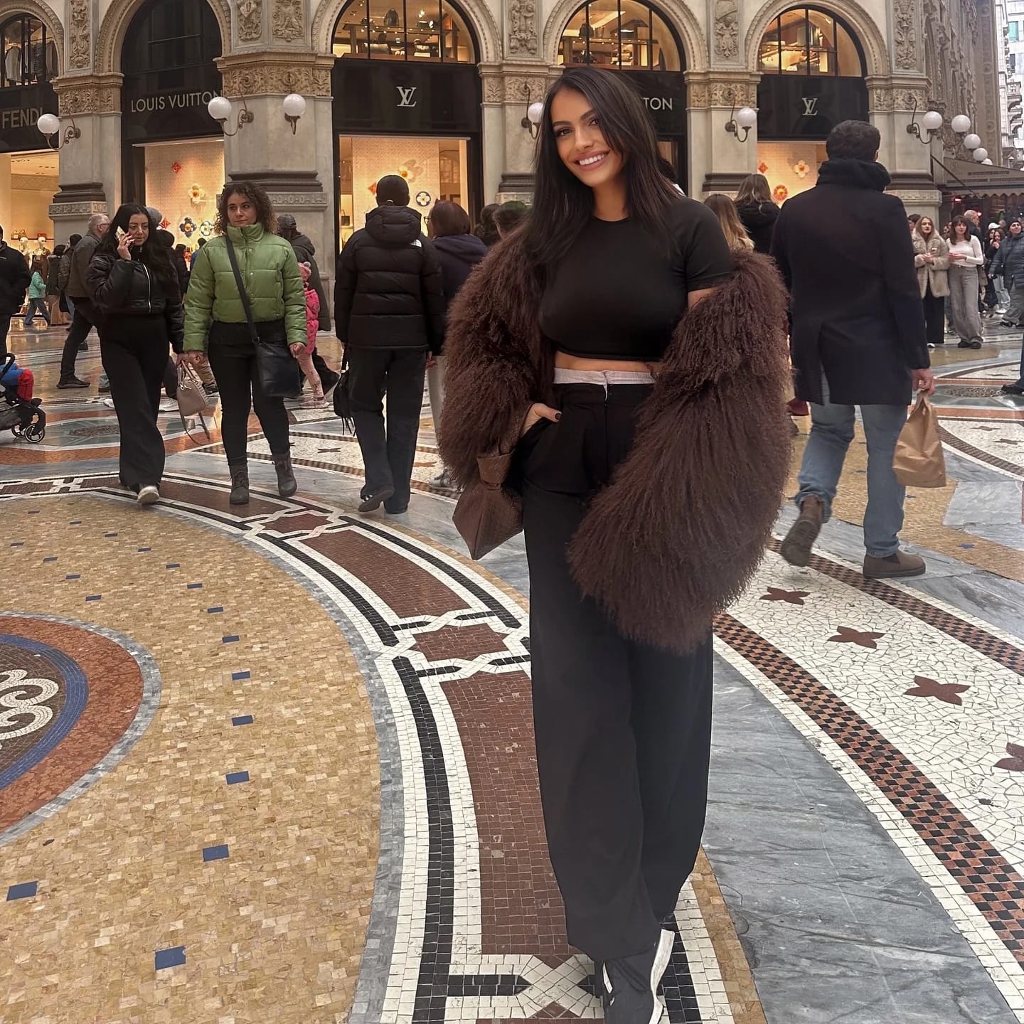 Customer photo review of Liza Fuzzy Faux Fur Coat