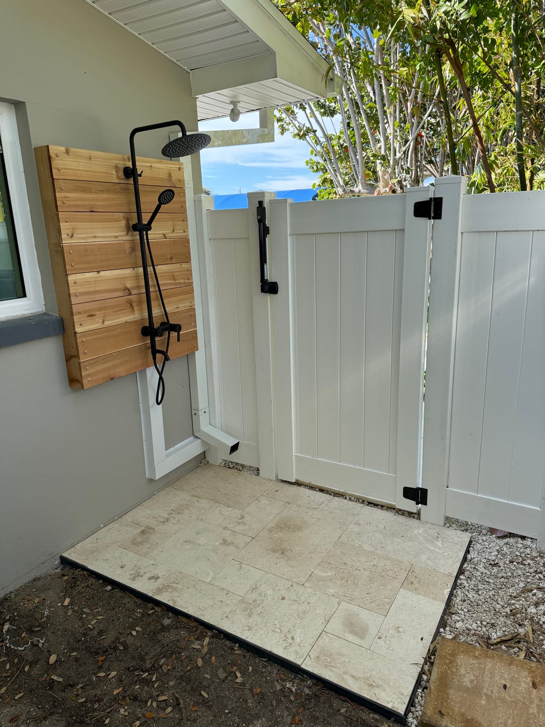 Customer photo review of 3-Function 304 Stainless Steel Wall-Mounted Outdoor Shower System