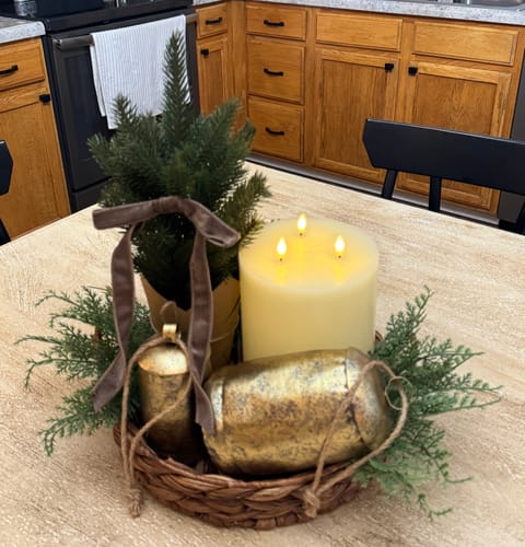 Customer photo review of Flameless Ivory Triple Wick Candle