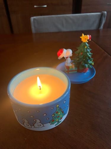 Customer photo review of Peanuts™ Snoopy Christmas Tree Candle - Peanuts™ Ring Collection