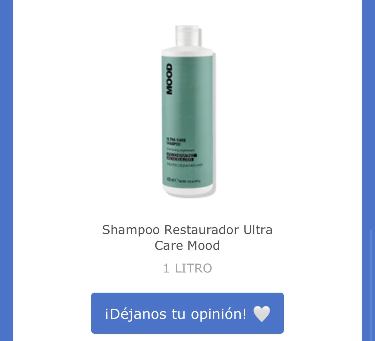 Customer photo review of Shampoo Restaurador Ultra Care Mood