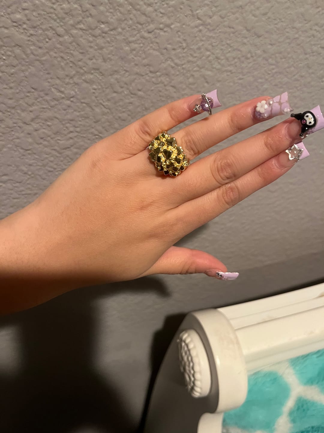 Customer photo review of Nugget Plain 14K Gold Vermeil 925 Ring