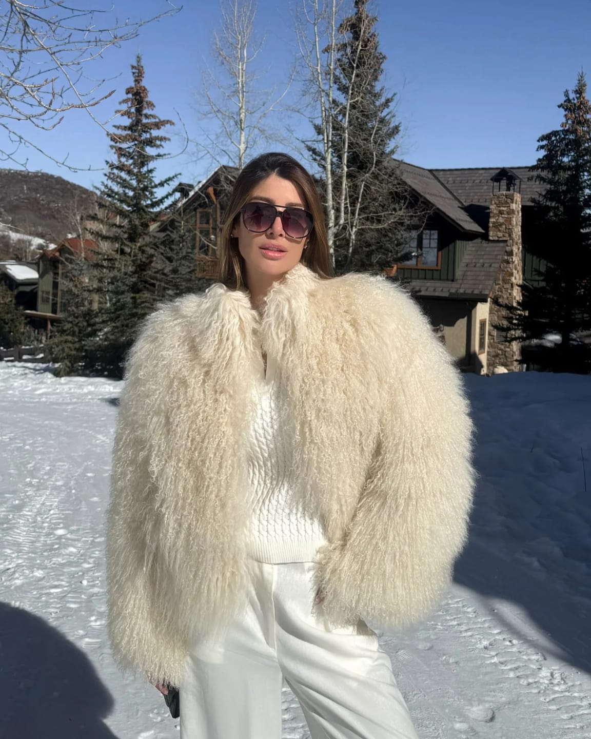 Customer photo review of Liza Fuzzy Faux Fur Coat