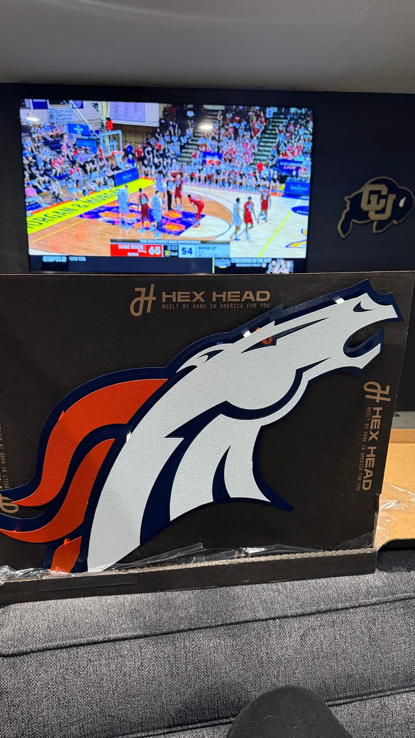 Customer photo review of Denver Broncos 3D Vintage Metal Wall Art