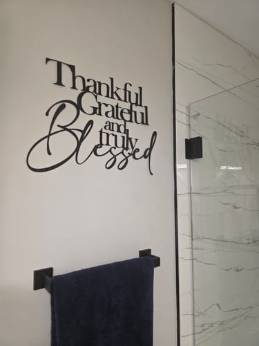 Customer photo review of Thankful Grateful Blessed Wall Art